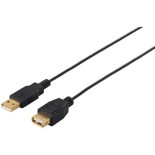 BUFFALO USB2.0延長ケーブル A to A スリムタイプ 0.5m ブラック BSUAA...