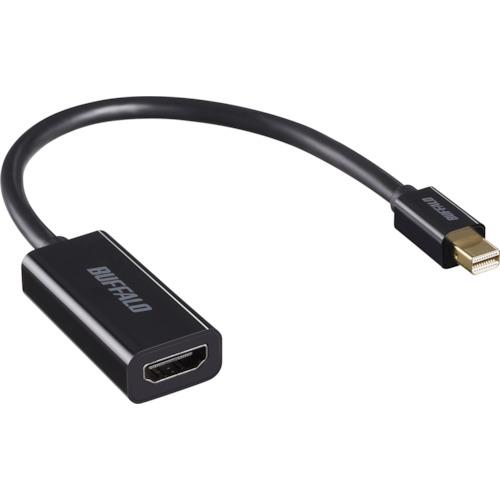 BUFFALO miniDisplayPort-HDMI変換アダプタ ブラック BMDPHDBK オ...