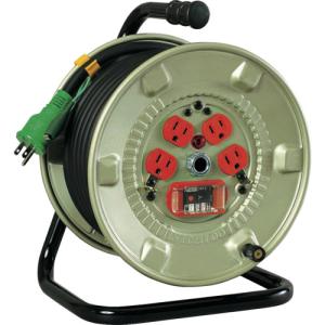 NICHIDO 電工ドラム 100V 過負荷漏電保護兼用ブレーカー付 20m NNPEK24 工事 照明用品 コードリール 延長コード コードリール 代引不可