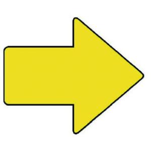 ユニット 矢印ステッカー 矢印 黄 4枚組 100X120X50幅 ユニット 安全用品 標識 標示 ...