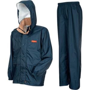 カジメイク エントラントレインスーツ ネイビー L 720055L 保護具 作業服 雨具 代引不可