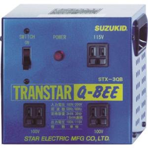 SUZUKID ポータブル変圧器 トランスターQ-BEE青 昇降圧兼用 STX3QB 工事・照明用品...