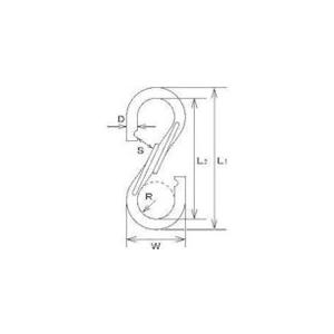 水本 ステンレス Sカンフック 線径10mm長サ125mm 水本 SF10 金物 建築資材 建築金物...