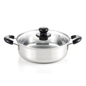 柳宗理 ステンレス 両手鍋 深型 つや消し 22cm ガス火対応 幅347×径237