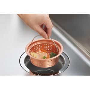 日本製 燕三条 純銅製 ゴミ受け 浅型 流し用...の詳細画像1