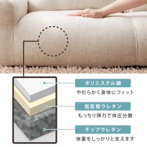フロアソファ 日本製 2人掛け 低反発 カウチ...の詳細画像2