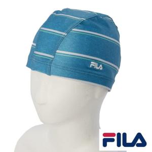 FILA fila フィラ ボーダープリントキャップ フィットネス エクササイズ ダイエット 水着 水泳 プール 海 ジム 運動 スポーツ｜recommendo