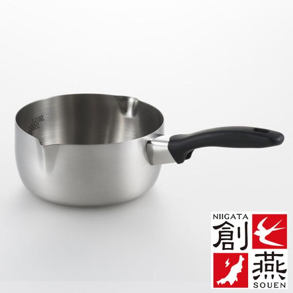 創燕 ステンレス製 IH 200V対応 片手なべ 18cm 日本製200 H電磁調理器対応 SG認定...