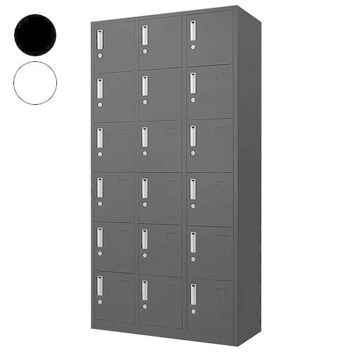 ※法人様限定販売 ロッカー 18人用 3列6段 高さ180cm 工具不要で組み立て品 かぎ付き 更衣...