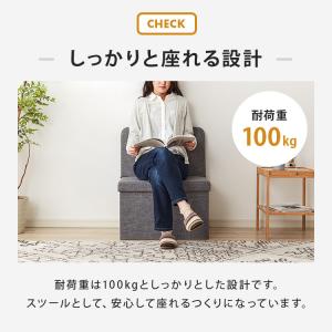 スツール 背付き ワイドタイプ 収納スツール ...の詳細画像5