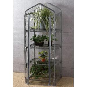 ビニール温室棚スリム用カバー 4段 植物を守る ビニールハウス フラワーラック OST2-CV4G
