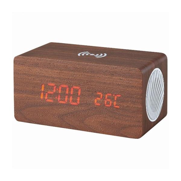アイトック ブルートゥーススピーカー・ワイヤレス充電機能付クロック 6183-23 インテリア 寝具...