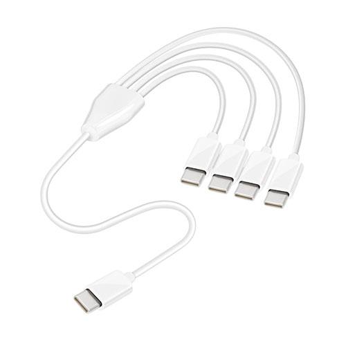 日本トラストテクノロジー 4 in 1 USB Type-C分岐ケーブル50cm 最大4台同時充電 ...