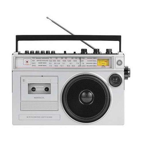 WINTECH 大型モノラルラジカセ 大型スピーカー搭載 昔懐かしいデザイン MicroSDカード/...