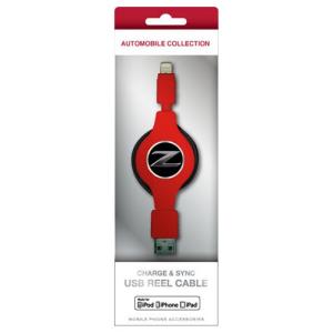 NISSAN 公式ライセンス品 FAIRLADY Z CHARGE & SYNC USB REEL CABLE FOR IPHONE RED NZMUJ-R1RD｜recommendo