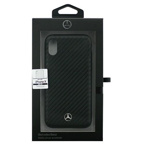 Mercedes iPhoneX専用 カーボン調PUハードケース Dynamic PU Leathe...