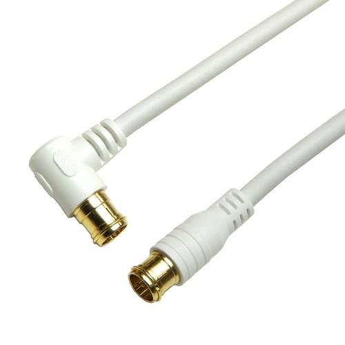 HORIC アンテナケーブル 5m ホワイト 両側F型差込式コネクタ L字/ストレートタイプ HAT...