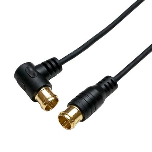 HORIC 極細アンテナケーブル 5m ブラック 両側F型差込式コネクタ L字/ストレートタイプ H...