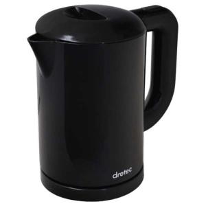 DRETEC 電気ケトル ラミン ブラック 本体重量わずか約515gの電気ケトル 片手で簡単にフタを開けられます PO-323BK