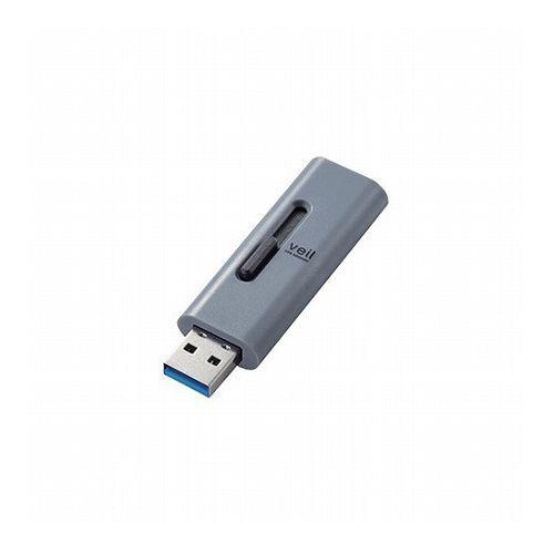 エレコム USBメモリー/USB3.2 Gen1 対応/スライド式/128GB/グレー MF-SLU...