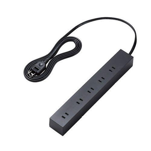 エレコム 回転脚付上面5口+側面5口タップ2.0m T-KF04-21020BK 代引不可