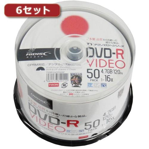 6セット HI DISC DVD-R 録画用 高品質 50枚入 TYDR12JCP50SPX6 代引...