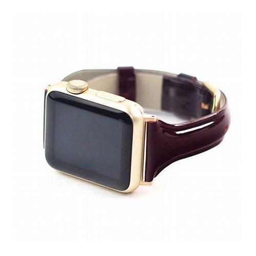 WEARPLANET Slim Line 本革 エナメルバンド for Apple Watch 41...