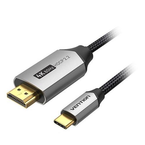 VENTION USB-C to HDMIケーブル コットン編み アルミニウム合金 1m ブラック ...