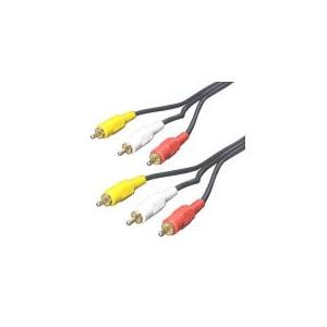 変換名人 ビデオケーブル(黄・赤・白)1.8m RCA3-18G 代引不可 メール便