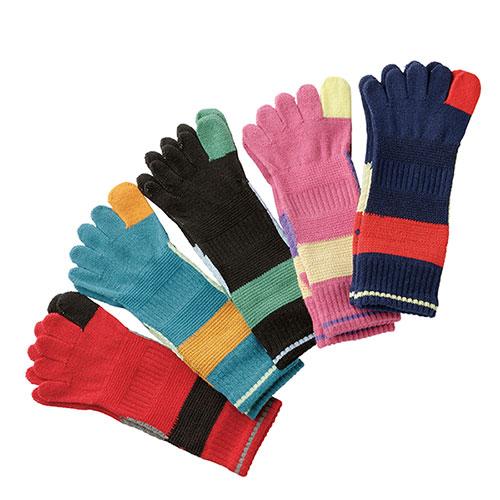 サンスマイル 楽ちん5本指テーピングソックス5色組 テーピング機能でぐんぐん歩ける SNSM-860...