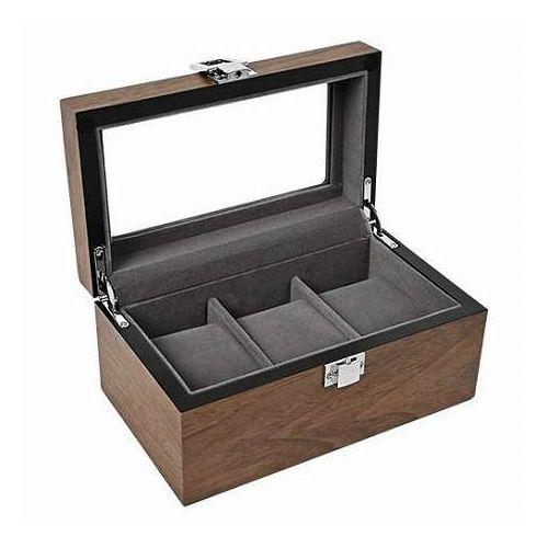 エスプリマ 3本用木製ボックス 窓あり クルミ木目 腕時計を美しく保管 高級感のあるデザイン ES5...