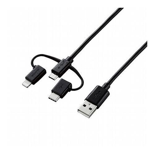 5個セット エレコム スマートフォン用USBケーブル/3in1/microUSB+Type-C+Li...