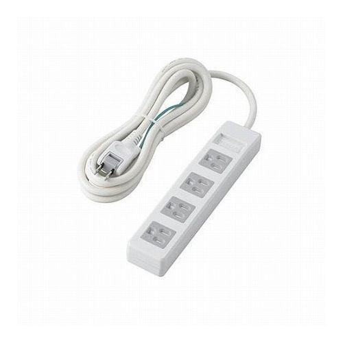 5個セットエレコム 3pinタップ/ホコリシャッター付/4個口/2.5m/ホワイト T-T1C-34...