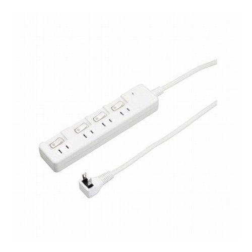 5個セット YAZAWA 雷ガード付4個口節電タップ0.3mホワイトH8KS4403WHX5 代引不...