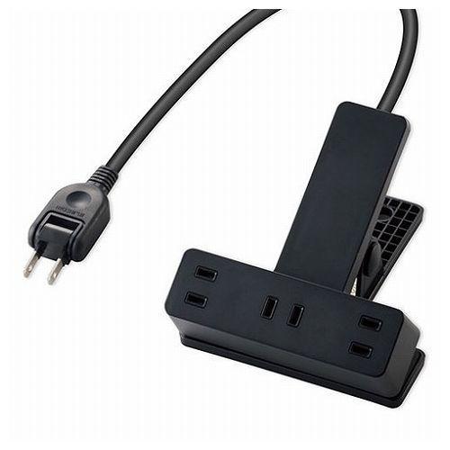 5個セット エレコム 延長コード 電源タップ コンセント 2P 3個口 5m クリップタイプ 雷サー...