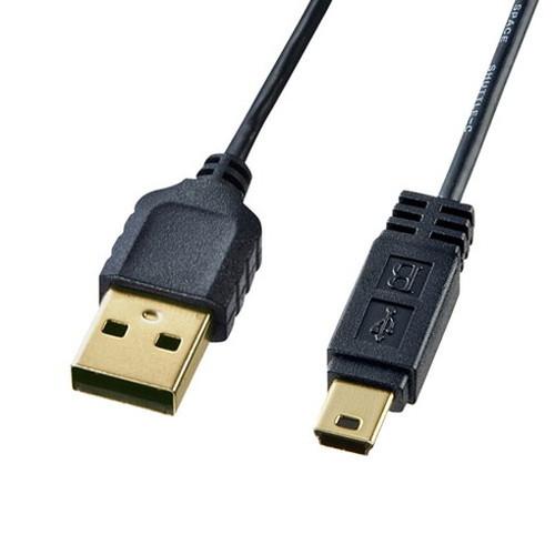 5個セット サンワサプライ 極細ミニUSBケーブル ミニBタイプ 2m KU-SLAMB520BKK...
