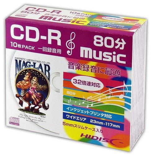 10P×5セット HIDISC CD-R 音楽用5mmスリムケース HDCR80GMP10SCX5 ...