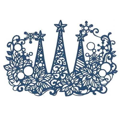 5セット トラストプリンティング 切り絵キット クリスマス/X'mas-A5blue-H ハンドメイ...