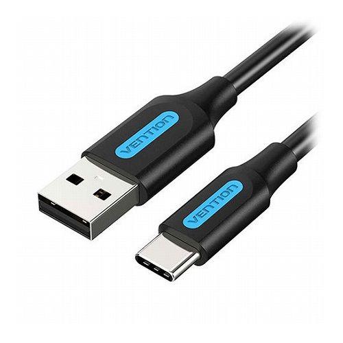 VENTION USB 2.0 A Male to USB-C Maleケーブル 0.25m Bla...