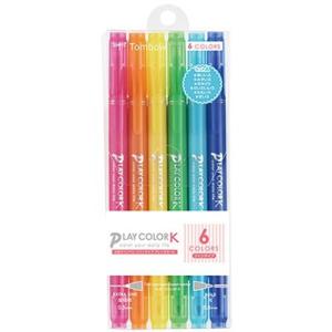 トンボ鉛筆 水性マーキングペン プレイカラーK 6色セットA Tombow-GCF-611A 雑貨 代引不可 メール便