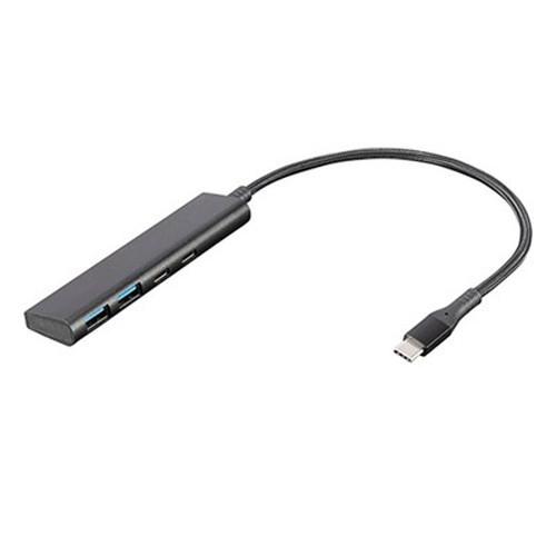 ナカバヤシ USB3.2Gen1Type-C4ポート Cx2/Ax2 アルミハブ/ブラック UH-C...