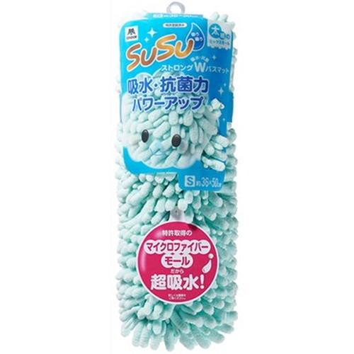 山崎産業 SUSU抗菌ストロングW バスマット 36×50cm フェミニンブルー MMT89984 ...