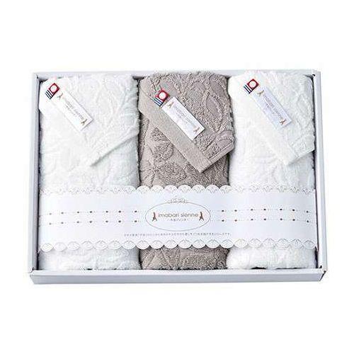 今治ジェンヌ エコリーフ フェイスタオル3P 約33×80cm TZ加工・甘撚糸 環境にやさしい糸 ...