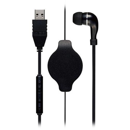 ミヨシ 巻き取り式片耳イヤホン USB ブラック UHP-K01/BK 代引不可