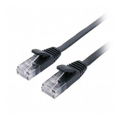 MCO CAT.6A LANケーブル フラット ブラック 20m C6A-F20BK パソコン パソ...