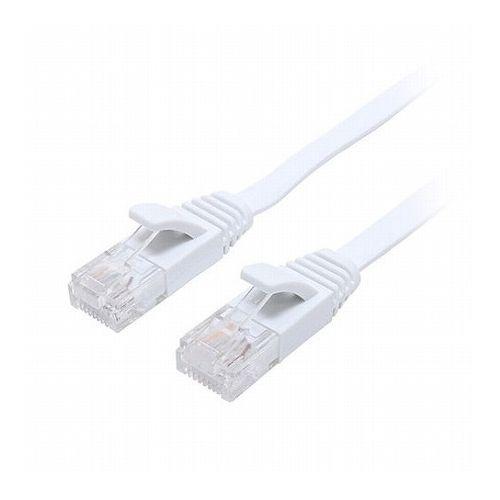 MCO CAT.6A LANケーブル フラット ホワイト 10m C6A-F10WH パソコン パソ...