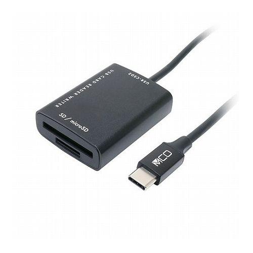 MCO SD microSDカードリーダ Type-C 70cm USR-CSD2/BK パソコン ...