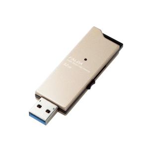 エレコム USBメモリー/USB3.0対応/スライド式/高速/DAU/32GB/ゴールド MF-DAU3032GGD｜recommendo
