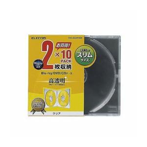 エレコム Blu-ray/DVD/CDケース スリム/PS/2枚収納 CCD-JSCSW10CR