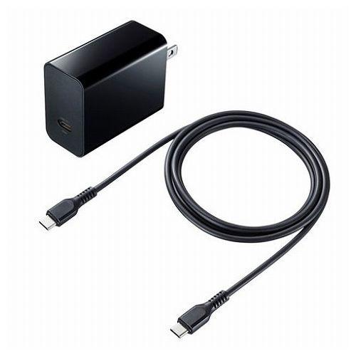 サンワサプライ USB PD対応AC充電器 PD45W・TypeCケーブル付き ACA-PD80BK...
